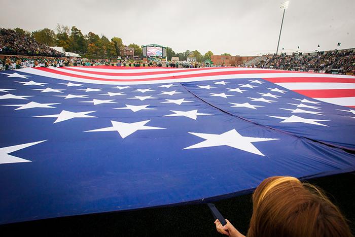 Northwest annually celebrates veterans and their families during its Military Appreciation football game. The University recently is a Military Friendly institution for the ninth consecutive year. (Northwest Missouri State University photo)